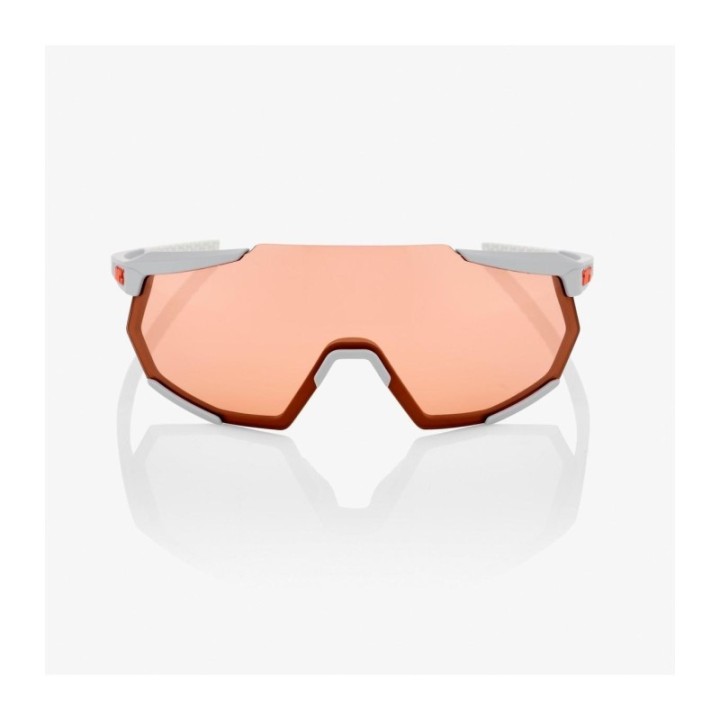 Lunettes 100 % Racetrap - Soft Tact Stone Grey - Verres Hyper Coral   |Lunettes de cyclisme