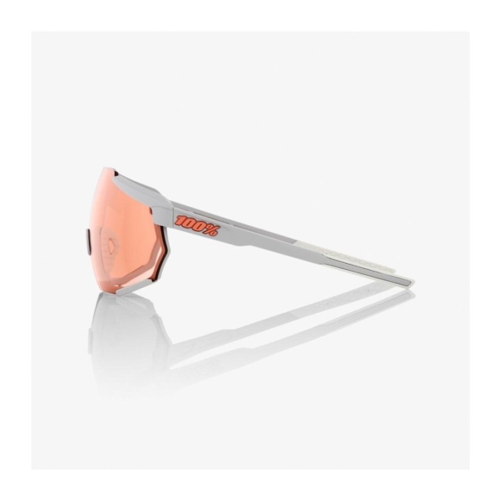 Lunettes 100 % Racetrap - Soft Tact Stone Grey - Verres Hyper Coral   |Lunettes de cyclisme