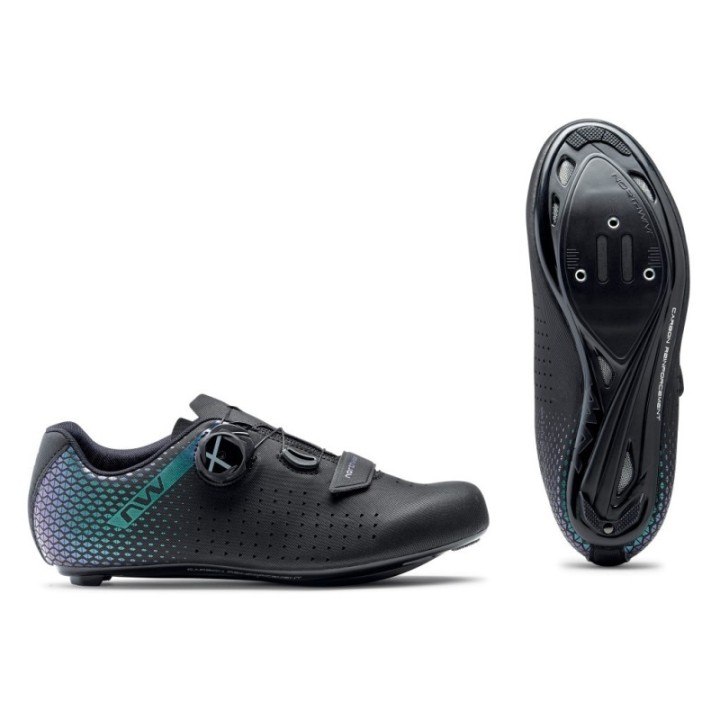 Zapatillas Carretera Northwave Core Plus 2 Road Woman Negro Iridescent
