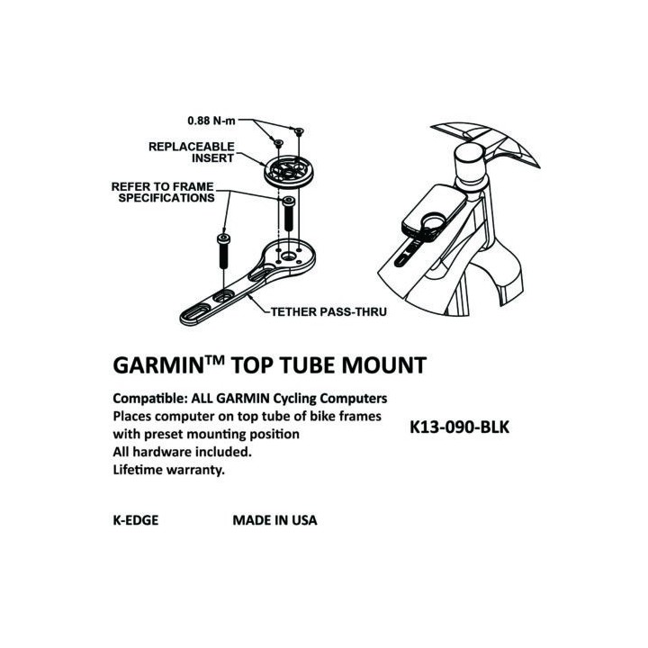 Soporte K-EDGE Garmin Top Tube Mount|SOPORTE GPS