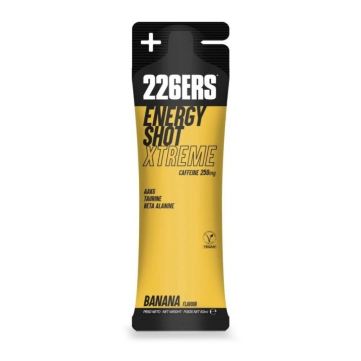 Gel 226ERS Energy Shot Stick 60 ml Banane Extreme 250 mg de caféine | Nutrition cyclisme |