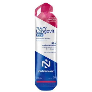 Gel Nutrinovex Longovit 360 50 g CHO Fruits des bois | Nutrition cyclisme |