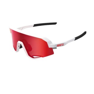 Lunettes 100 % Slendale Verres miroir rouge multicouche - Monture blanche mate