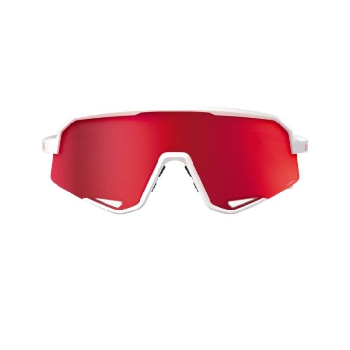 Lunettes 100 % Slendale Verres miroir rouge multicouche - Monture blanche mate