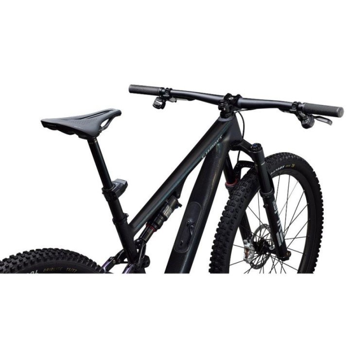 Vélo Specialized S-Works Epic 8 EVO AXS Carbone brillant/Vert à violet Viavi Fade/Métal liquide brossé