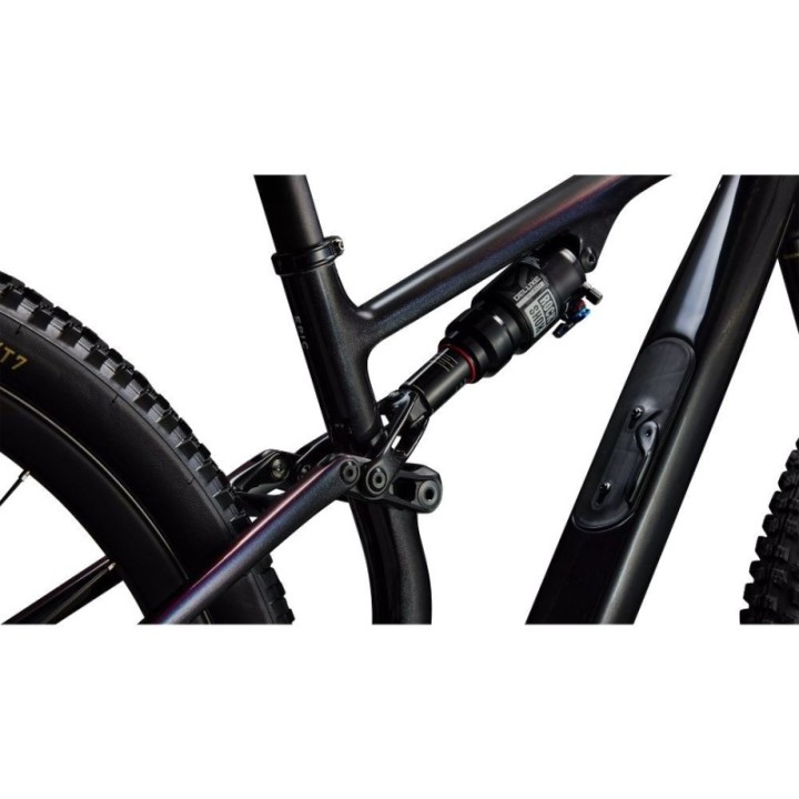 Vélo Specialized S-Works Epic 8 EVO AXS Carbone brillant/Vert à violet Viavi Fade/Métal liquide brossé