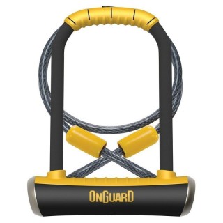 Antirrobo U Onguard Con Cable y Soporte Pitbull TD 8005 115 X 230 Ø 14 MM