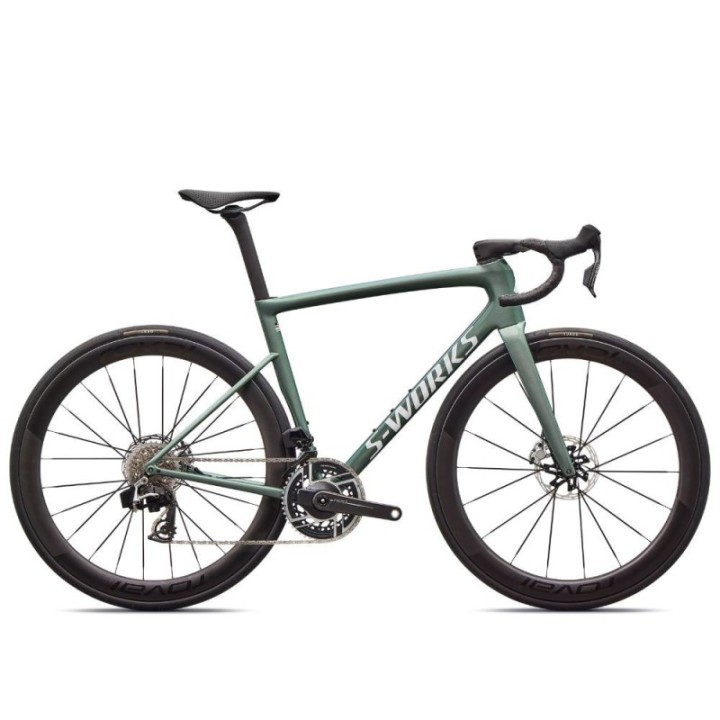 Vélo Specialized S-Works Tarmac SL8 SRAM RED AXS Gloss Premium Fjord Metallic / Blanc Metallic Silver 2026