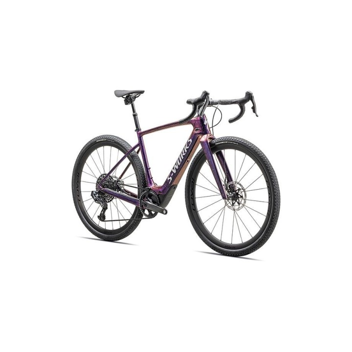 Vélo Specialized S-Works Turbo Creo 2 Carbone brillant / Rouge à bleu nacré Strata / Argent liquide satiné 2025