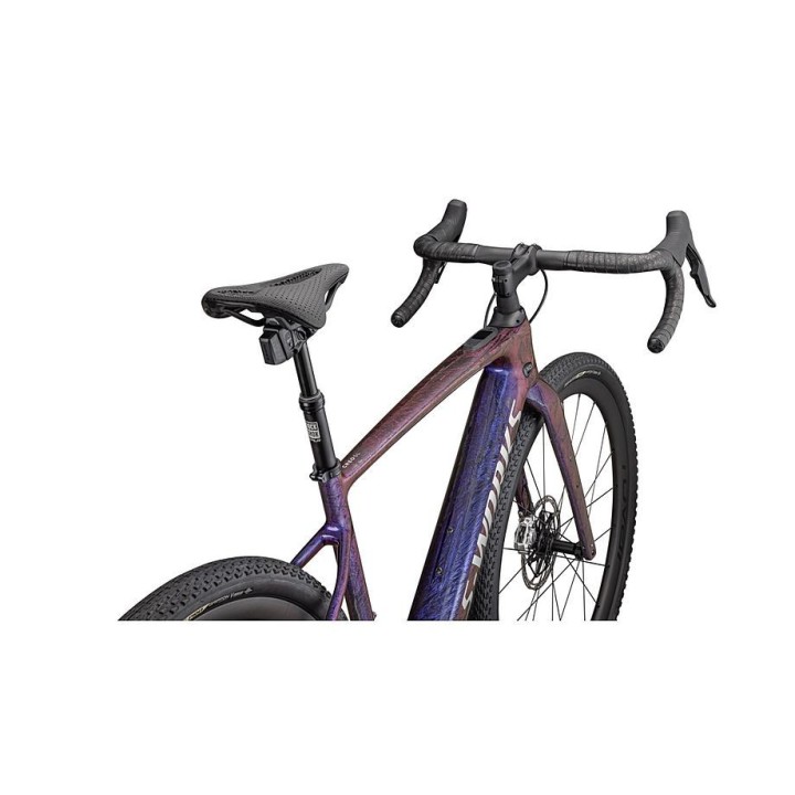 Vélo Specialized S-Works Turbo Creo 2 Carbone brillant / Rouge à bleu nacré Strata / Argent liquide satiné 2025