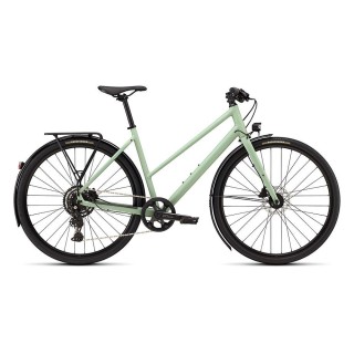 Vélo Specialized Sirrus X 2.0 à cadre ouvert, couleur pistache satinée / dolomite métallisé givré réfléchissant 2026