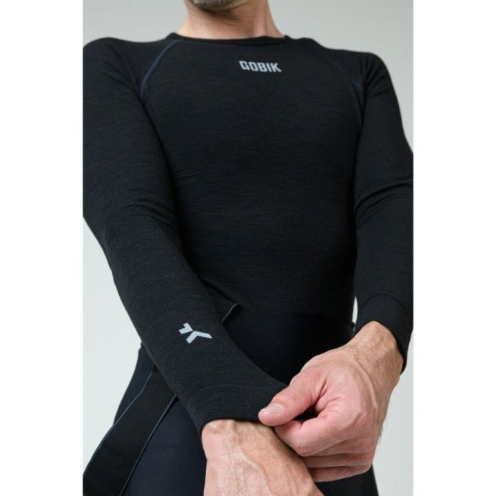 T-shirt intérieur à manches longues pour homme Gobik Winter Merino Coal|Vêtements de cyclisme