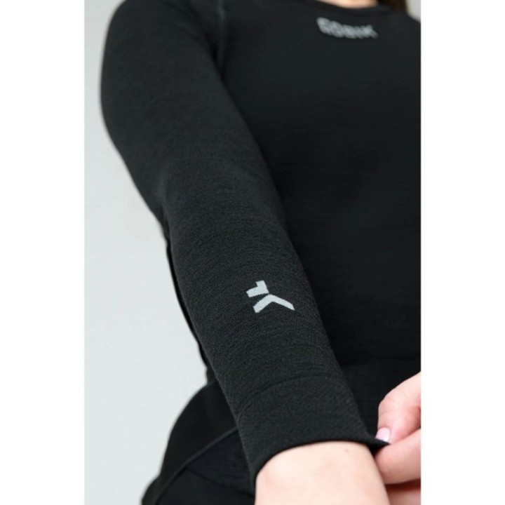 T-shirt intérieur à manches longues pour femme Gobik Winter Merino Coal | Vêtements de cyclisme
