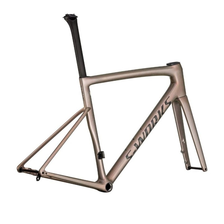 Cadre Specialized S-Works Tarmac SL8 Gloss Viavi Red Gold Over Silver / Satin Metallic Obsidian