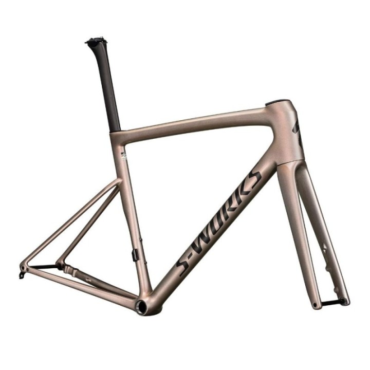 Cuadro Specialized S-Works Tarmac SL8 Gloss Viavi Red Gold Over Silver / Satin Metallic Obsidian