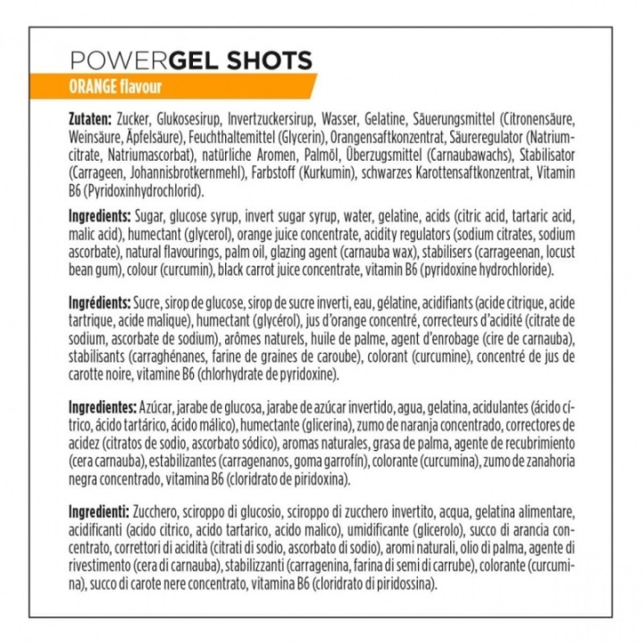 Gominolas PowerBar PowerGel Shots Naranja |Nutrición ciclismo|