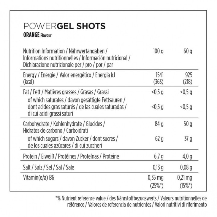 Gominolas PowerBar PowerGel Shots Naranja |Nutrición ciclismo|