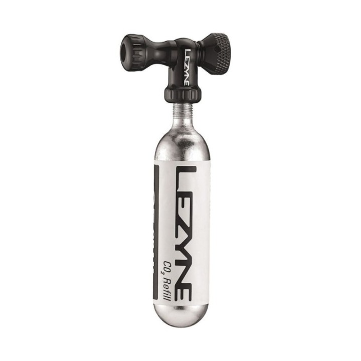 Adaptateur + bombe Lezyne control drive co2 with 25g cartridge gloss black