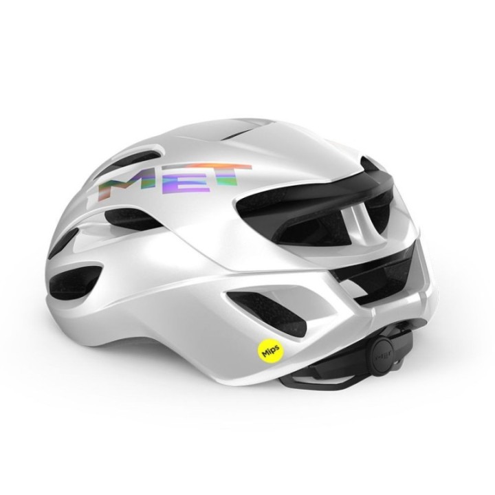 Casque Met Rivale Mips Blanc holographique|Brillant