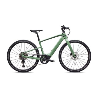 Vélo Specialized Turbo Vado SL 2 4.0, couleur Pistachio brillant/Vert chêne métallisé, avec bandes réfléchissantes Frost