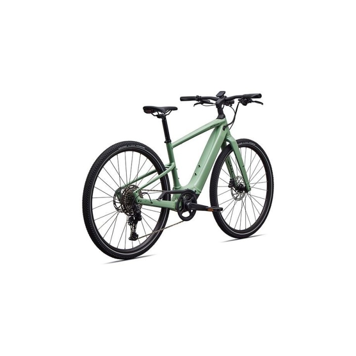 Vélo Specialized Turbo Vado SL 2 4.0, couleur Pistachio brillant/Vert chêne métallisé, avec bandes réfléchissantes Frost