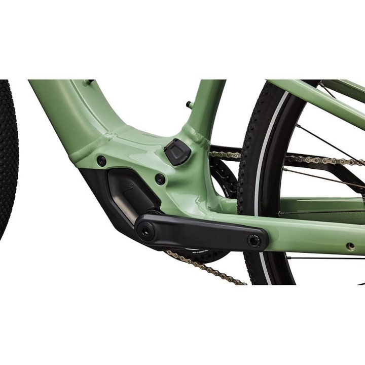 Vélo Specialized Turbo Vado SL 2 4.0, couleur Pistachio brillant/Vert chêne métallisé, avec bandes réfléchissantes Frost