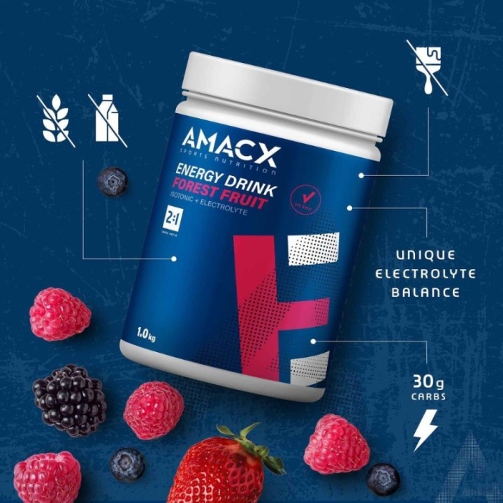 Carbohidratos Amacx Energy Drink Frutos del bosque 1kg