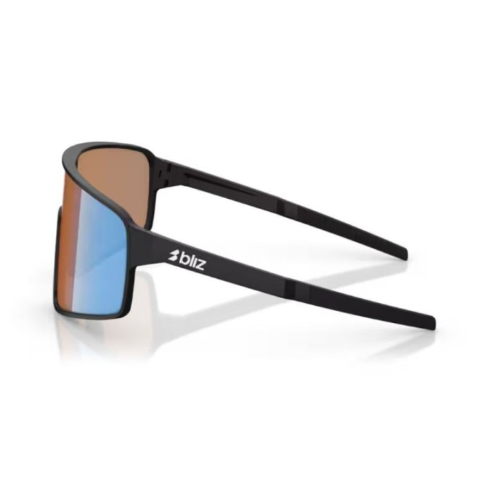 Lunettes Bliz P001 Noir mat/Corail/Orange à verres miroirs bleus