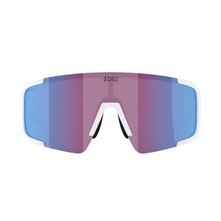 Lunettes Bliz P003 Blanc mat / Rose/violet avec verres miroirs bleus