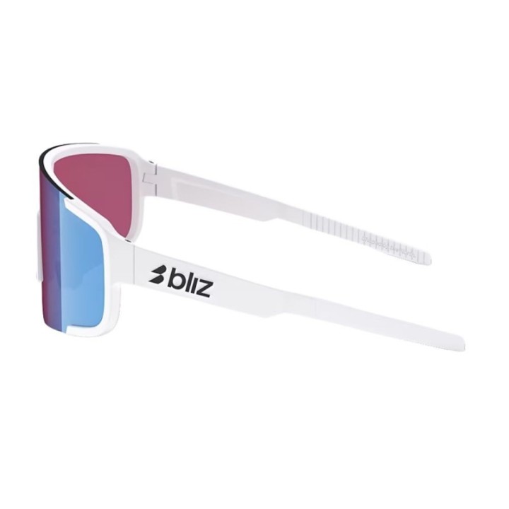 Lunettes Bliz P003 Blanc mat / Rose/violet avec verres miroirs bleus