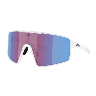 Lunettes Bliz P001 Blanc mat/Rose violet avec verres miroirs bleus