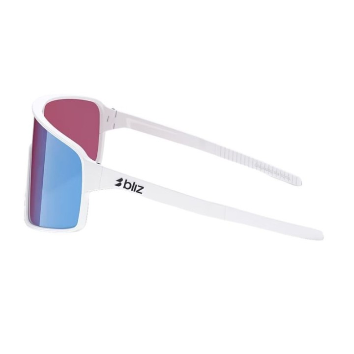 Lunettes Bliz P001 Blanc mat/Rose violet avec verres miroirs bleus