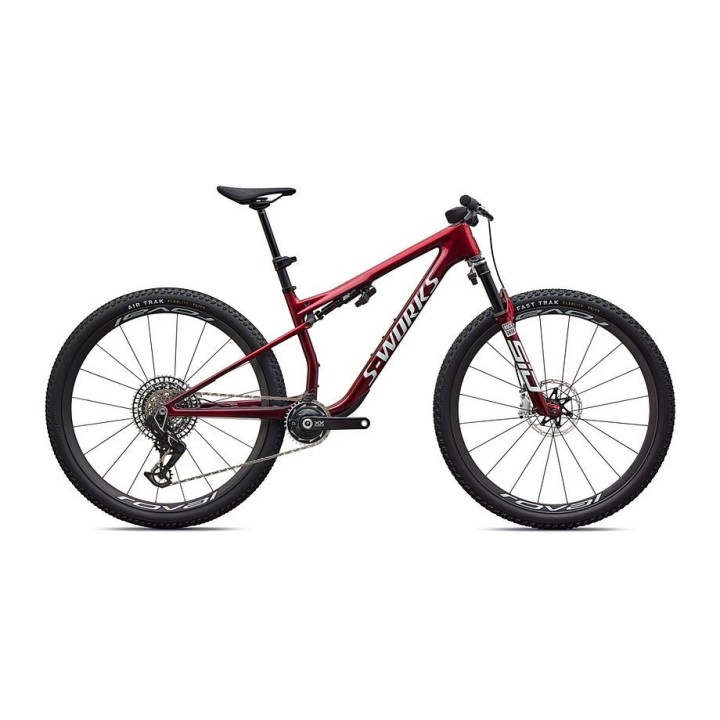 Bicicleta Specialized S-Works Epic 9 Gloss Red Tint Over Red Reflex Pearl Edge Fade/Metallic White Silver