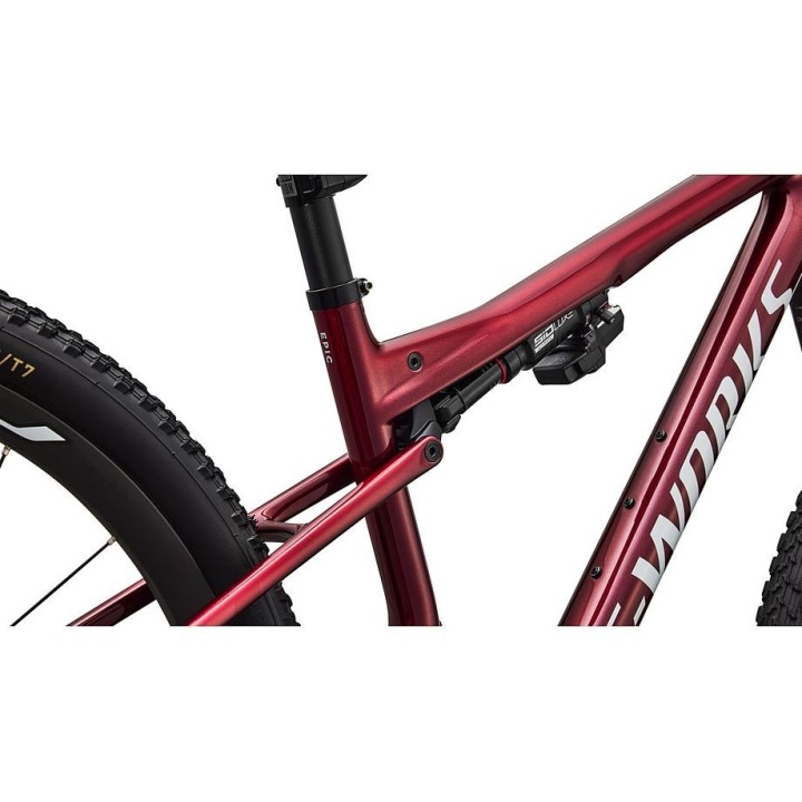 Bicicleta Specialized S-Works Epic 9 Gloss Red Tint Over Red Reflex Pearl Edge Fade/Metallic White Silver