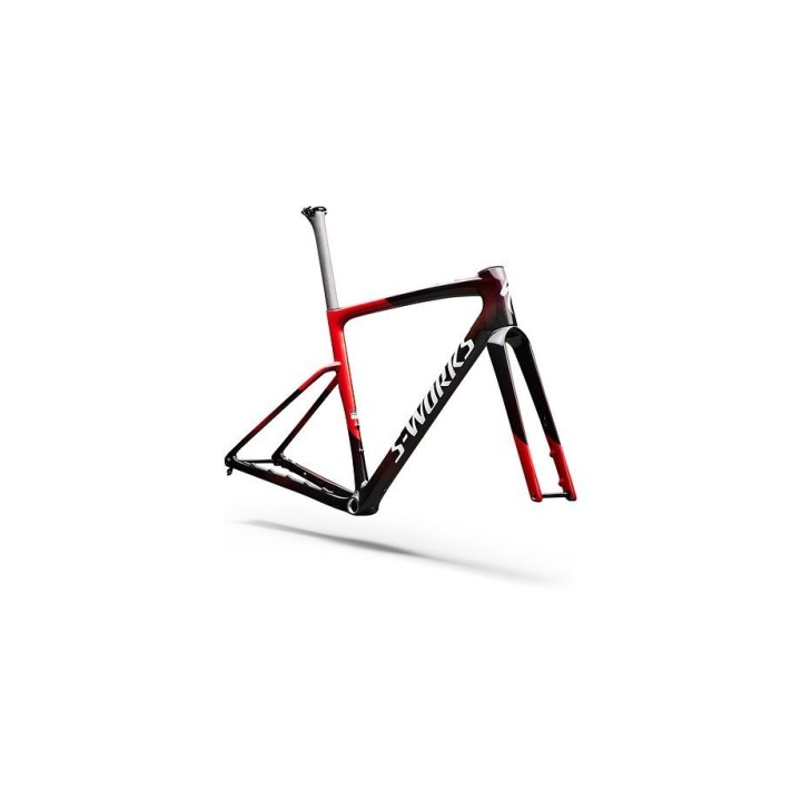 Cadre Specialized S-Works Crux 5 en carbone FACT 12r couleur Cayenne Metallic/Red Tint/White Silver Metallic