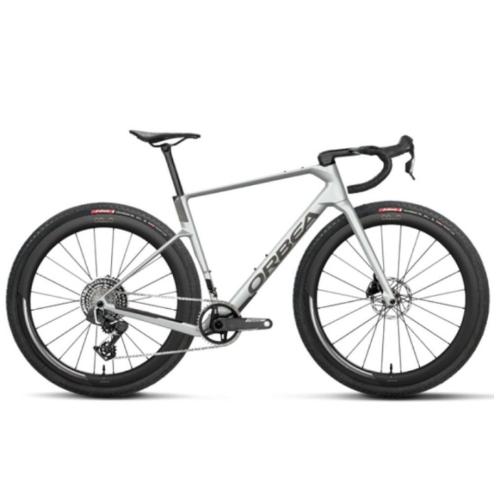 Vélo Orbea Terra Race M21Eltd 1X Custom Blanc métallisé chic / Anthracite pailleté