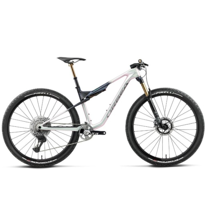 Vélo Orbea OIZ M-TEAM FACTORY, blanc Iris - finition carbone Seaweed (brillant)