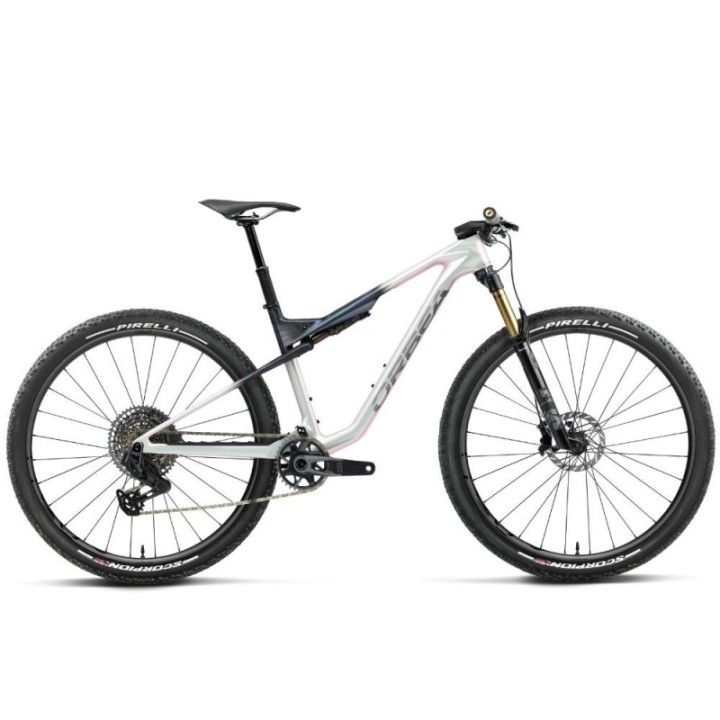 Bicicleta Orbea OIZ M-TEAM AXS Iris White - Seaweed Carbon View (Gloss)