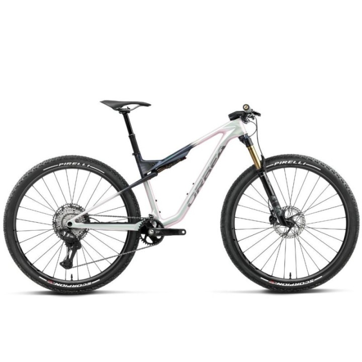 Vélo Orbea OIZ M-PRO Iris White - Finition Seaweed Carbon (brillant)