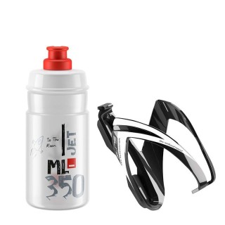 Kit Elite porte-bidon Ceo + bidon Jet 350 ml transparent/rouge